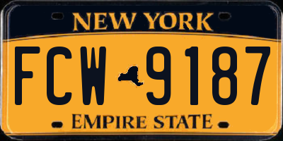 NY license plate FCW9187