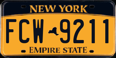 NY license plate FCW9211