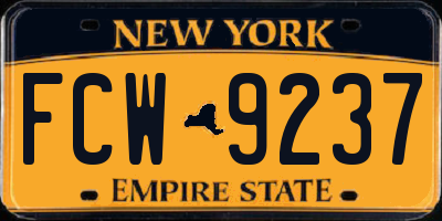 NY license plate FCW9237