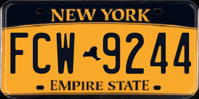 NY license plate FCW9244