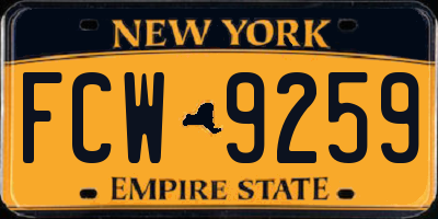 NY license plate FCW9259