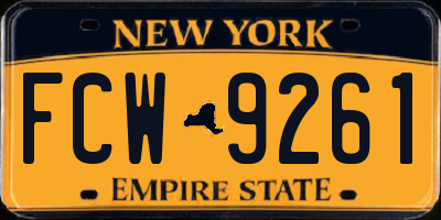 NY license plate FCW9261