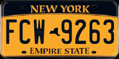 NY license plate FCW9263