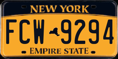 NY license plate FCW9294