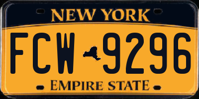 NY license plate FCW9296