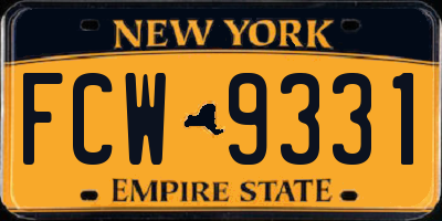 NY license plate FCW9331