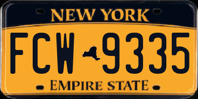 NY license plate FCW9335