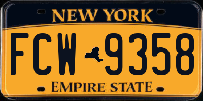 NY license plate FCW9358