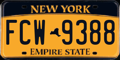 NY license plate FCW9388