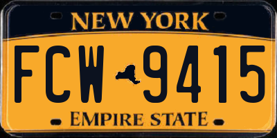NY license plate FCW9415