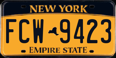 NY license plate FCW9423