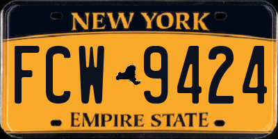 NY license plate FCW9424