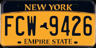NY license plate FCW9426