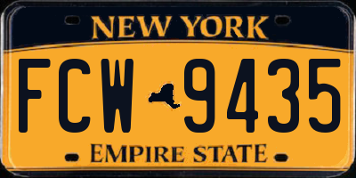 NY license plate FCW9435
