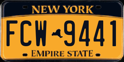 NY license plate FCW9441