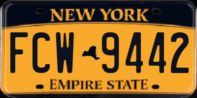 NY license plate FCW9442
