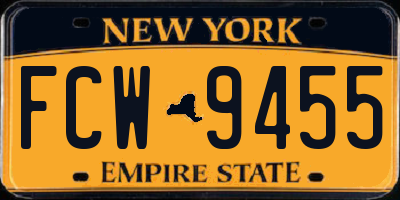 NY license plate FCW9455
