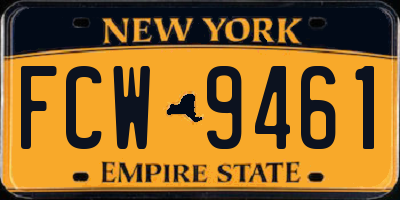 NY license plate FCW9461