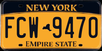 NY license plate FCW9470