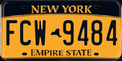 NY license plate FCW9484