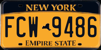NY license plate FCW9486
