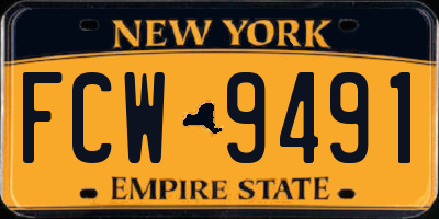 NY license plate FCW9491