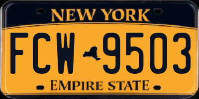 NY license plate FCW9503