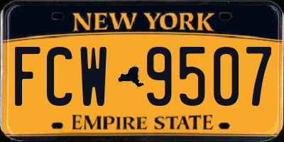 NY license plate FCW9507