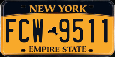 NY license plate FCW9511