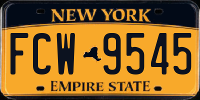 NY license plate FCW9545