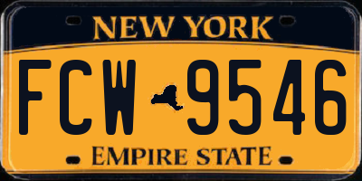 NY license plate FCW9546