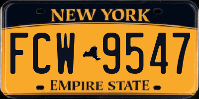 NY license plate FCW9547
