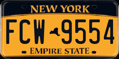 NY license plate FCW9554