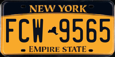 NY license plate FCW9565