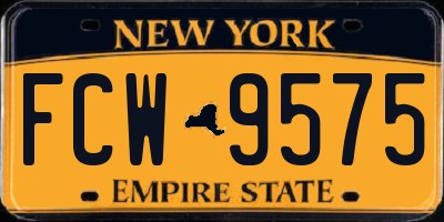 NY license plate FCW9575