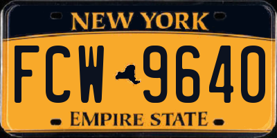NY license plate FCW9640