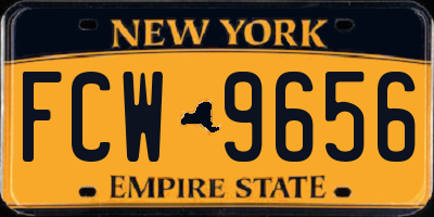 NY license plate FCW9656