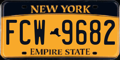 NY license plate FCW9682