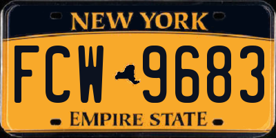 NY license plate FCW9683