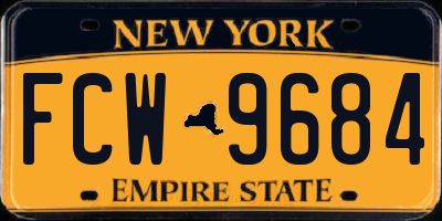 NY license plate FCW9684
