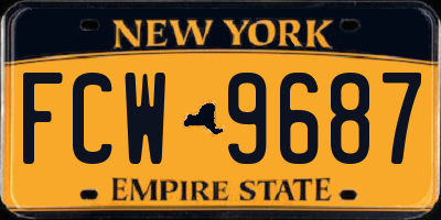 NY license plate FCW9687