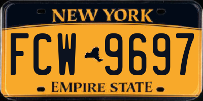 NY license plate FCW9697