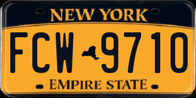 NY license plate FCW9710