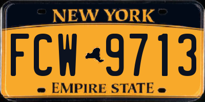 NY license plate FCW9713