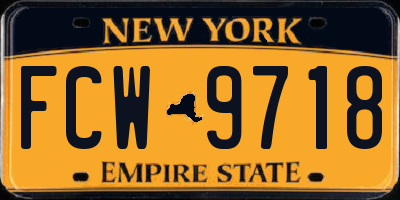 NY license plate FCW9718