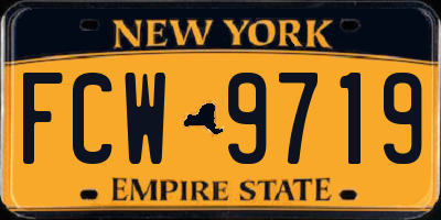 NY license plate FCW9719