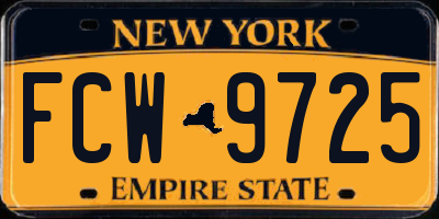 NY license plate FCW9725