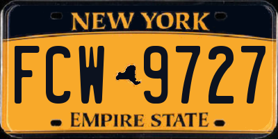 NY license plate FCW9727