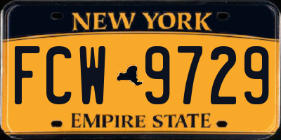 NY license plate FCW9729