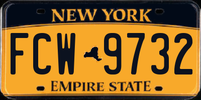 NY license plate FCW9732